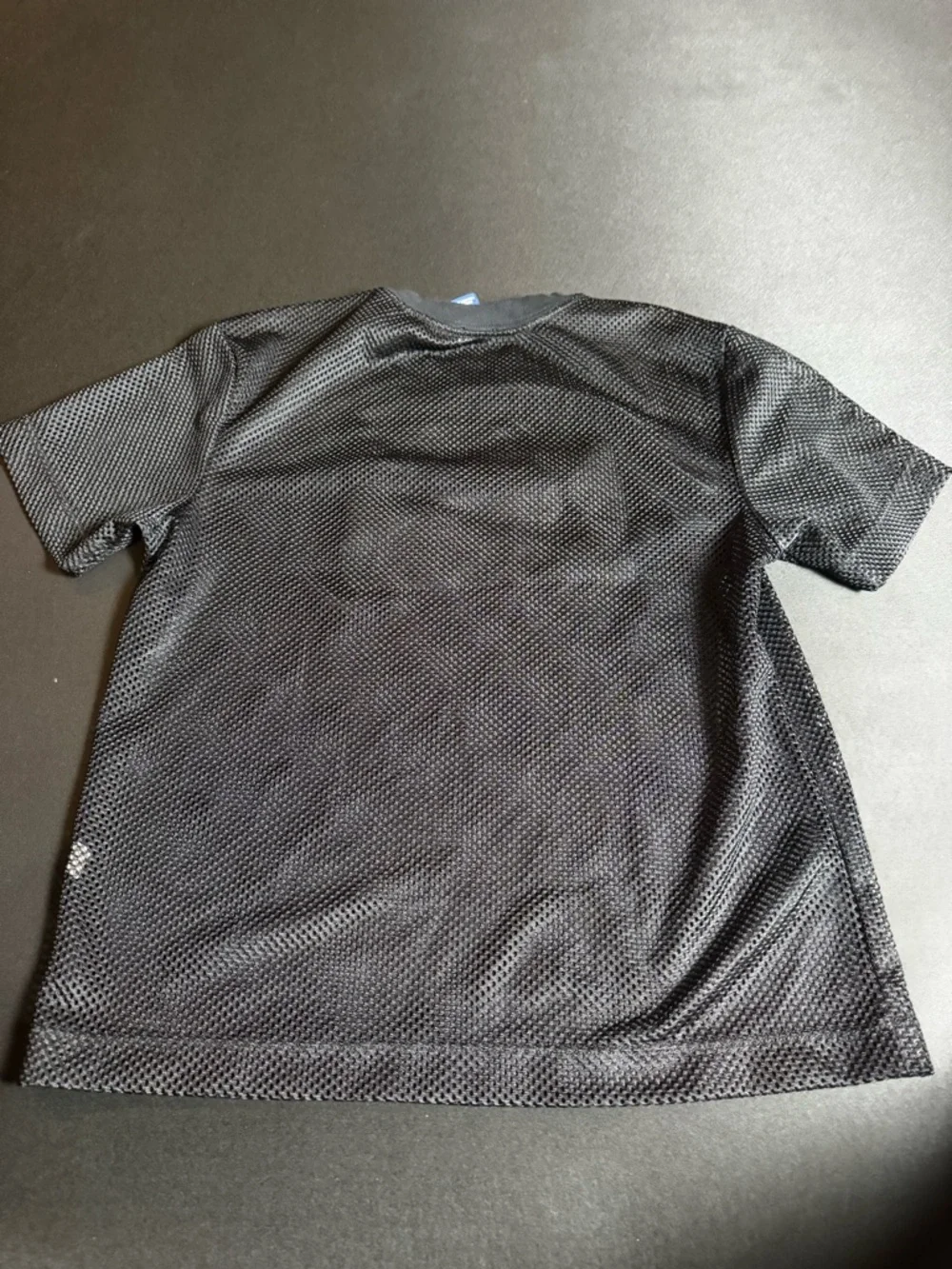 Nike Black Mesh Short Sleeve Tee White Swoosh Sporty Streetwear